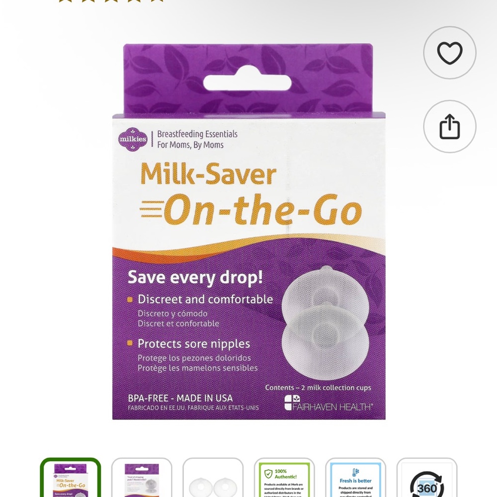 Milk-Saver On-the-Go Breast Milk Collection Cups